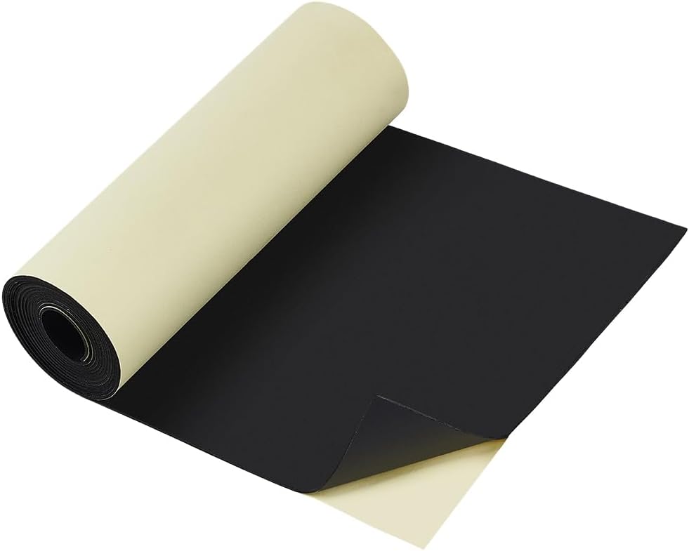 BENECREAT 118x11.8 Inch Black Self Adhesive EVA Foam Roll, 3mm Thick Adhesive Craft Foam Roll for Furniture Protecting, Gap Filling, Costumes, DIY Craft Project