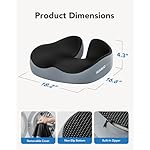 HUANUO Seat Cushion for Office Chair, Extra Large Memory Foam Cushion for Office Chair,Car & Wheelchair - Sciatica & Tailbone Pain Relief for Long Sitting, Ergonomic Design with Anti-Slip Bottom - Image 2