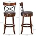 COSTWAY Bar Stool Set of 4, 360-Degree Swivel Solid Wood Stools with Soft Cushion & Backrest, 29.5” Height Kitchen Counter Bar Stools for Kitchen Island, Pub, and Restaurant (4, 29in)
