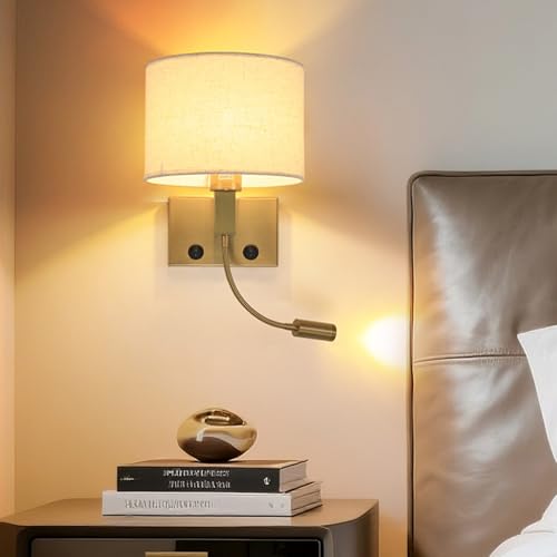 Iluminación de pared giratoria 360 grados E27 con interruptor para sala de estar