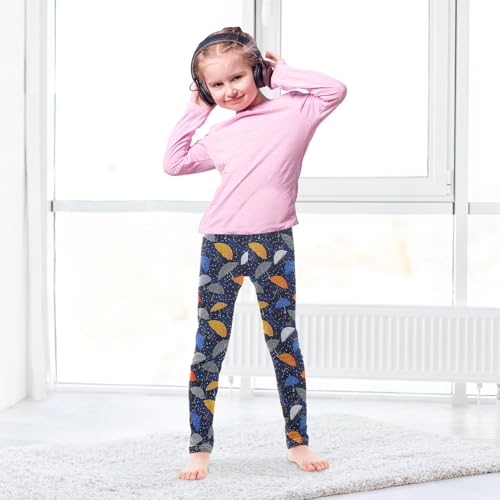 Color Charming Umbrella Pattern Girls Leggings Soft Comfortable Athletic Leggings Dancing Pants for 4-10 Years4