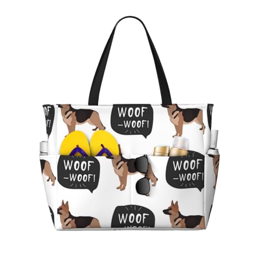 Sac de plage Berger Allemand grand sac à bandoulière femme fourre-tout