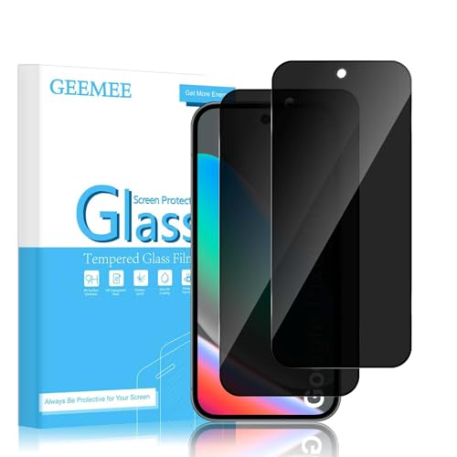 Image of GEEMEE Privacy Screen Protector for Google Pixel 10/10 Pro, 2 Pack 9H Hardness Anti Spy Tempered Glass Film, Anti-Scratch Easy Installation Tempered Glass Film