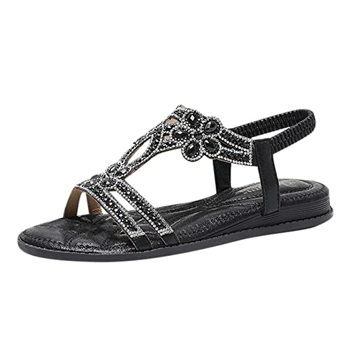 Sandales plateforme strass femme noir 39.5 sangle cheville élastique