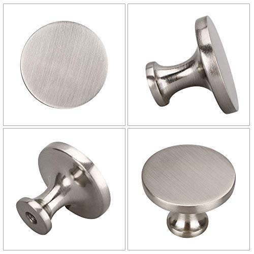 homdiy 25 Pack Brushed Nickel Cabinet Knobs, Solid Round Drawer Knobs, Modern Kitchen Cabinet Hardware for Bedroom Dresser, Cupboard, Drawers by homdiy - Image 3