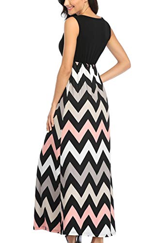 Image of Lacavocor Womens Summer Maxi Dress Tank Top Sleeveless Long Dresses