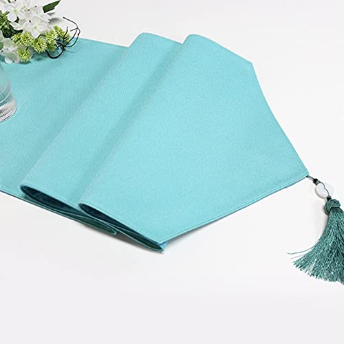 Chemin de table bleu lac lavable moderne pour décoration de mariage - 6