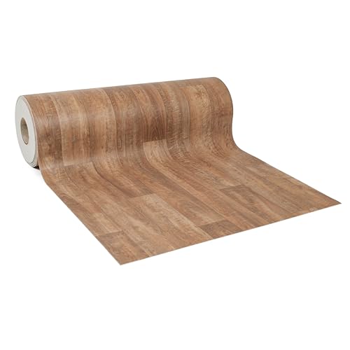 GIURI TESSUTI - Pavimento in PVC Vinile Impermeabile Venduto al Metro, Rivestimento Antiscivolo, Supporto in Schiuma, Passaggio Intenso per Uso Residenziale e Commerciale, H. 98cm, Evron Oak