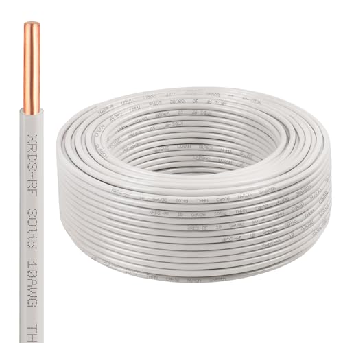 Image of 10AWG THHN Wire 200 FT, Single Bare Copper Conductor with PVC and Nylon Insulation, 600V Rated, Heavy-Duty THHN Wire for Residential and Industrial Use