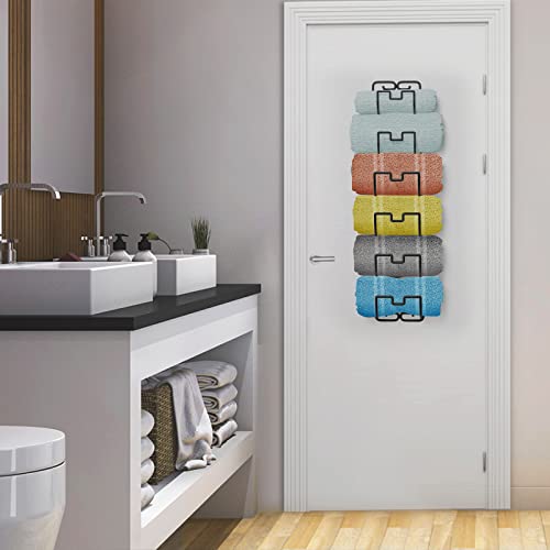 Bextsrack Towel Rack Wall Mounted Metal Wine Rack Towel Holder Organizer For Storage Of Bathroom Towels, Washcloths, Hand Towels, Black #TOP6