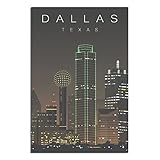 Vintage-Reiseposter Texas Dallas, Leinwandkunst, Poster, 