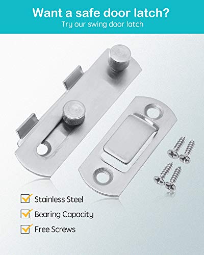 Wapodeai Stainless Steel Gate Latches, Household, Bathroom, Outdoor, Garage, Primary Colors. #TOP5