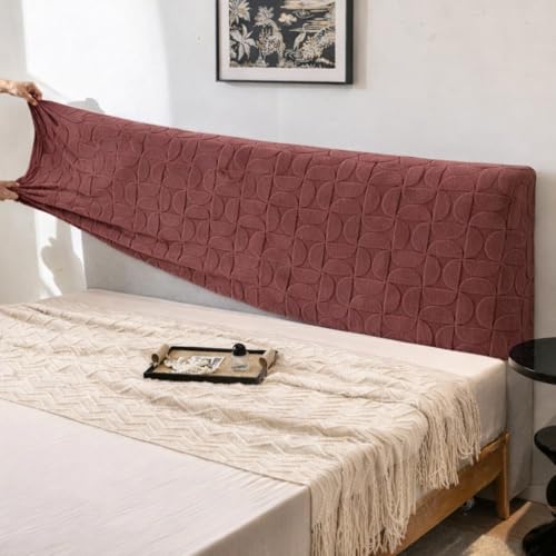 Image of HOMETHREADS Stretchable Lycra /Velvet Headboard Cover | Soft, Dust-Proof & Wrinkle-Resistant Bed Back Protector | Fits Leather, Wooden & Fabric Bedsides | for 7ft to 7.5ft Beds (Coffee, 205x65Cm)