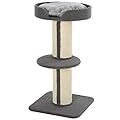 PawHut 91cm Cat Tree for Indoor Cats Kitten Activity Center Play Tower Perches Sisal Scratching Post Lamb Cashmere Grey
