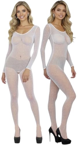 Image of ToBeInStyle Women's Long Sleeve Bodystocking Bodysuit Lingerie Regular & Plus Sizes