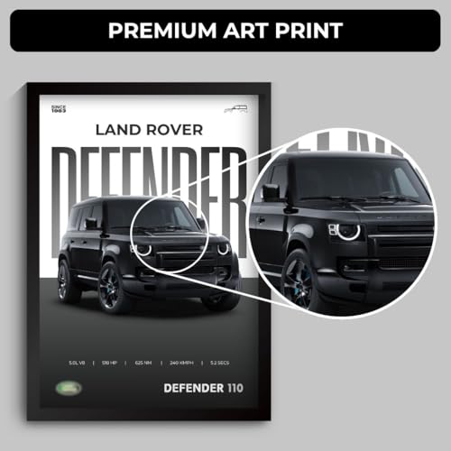 Image of Funk You Store Defender Poster | Framed Land Rover Defender A4 Sized (31 x 23 cm) | Supercar Frames for Wall, Gift for Boys | Car Frames for Wall, Bedroom, Hostel, Study Room, Dorm (F 002)