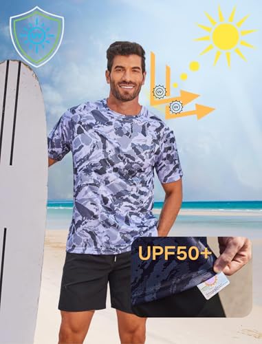 PINSPARK Camiseta UV para Hombre, de Secado rápido, con protección Solar UPF 50+, para Surfear, Correr y Nadar. - imagen 2