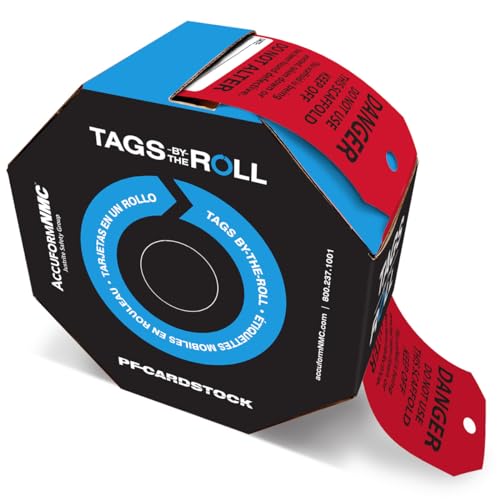 AccuformNMC 250 etiquetas de andaimes por rolo, não use este andaime, mantenha desligado, etiquetas