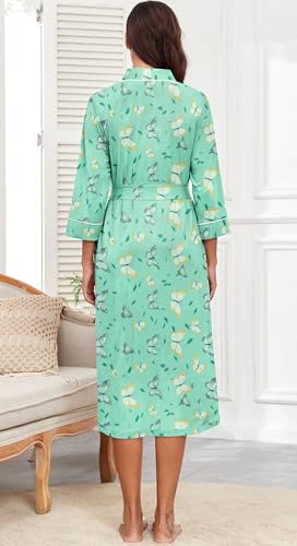 Image of PrinStory Womens Robe Long Knit Bathrobe Lightweight Soft Robes Ladies Bath Robe