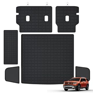 MJBYMAT Cargo Mat for 2026 Honda Passport & Backrest Mat (Upgraded : Lower Tier with Small Box),TPE All Weather Protection Car Trunk Mat Covering The Backrest Mat with Velcro Fastener Accessories