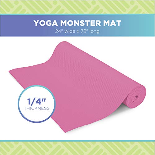 Bean Products Extra Thick Adult Yoga Mat | 6Mm (¼”) Thick X 72” L X 24” W | Larger, Thicker & More Comfortable | Non-Toxic, Sgs Certified | Non-Skid & Non-Slip Eco Friendly Exercise Gym Mat | Pink #TOP2