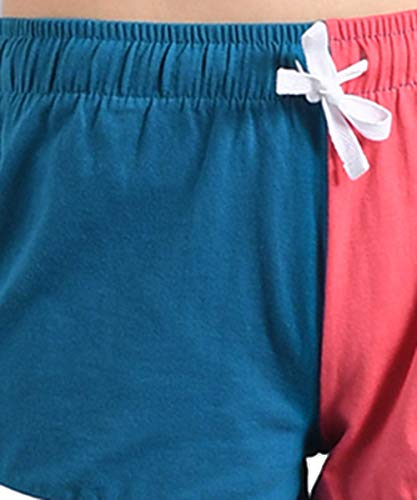 Image of KOTTY Purple and Light Pink Plain Women Night Shorts (Purple & LightPink-34)