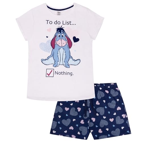 Eeyore Womens Short Pyjama Set, 100% cotton Licensed Winnie the Pooh Gift UK 24-26