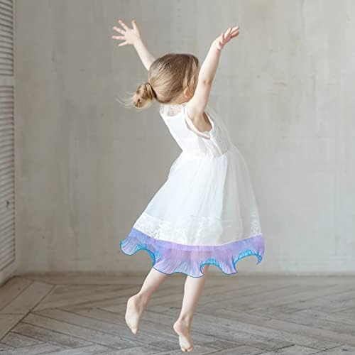 OIIKI Ruffled Lace Trims 10 yards, Pleated Lace Fabric Trim, Organza Ruffled Fabric Tulle Ruffle Lace Border for Sewing Decoration Gradient Blue