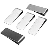 Farbe: silber bobotron 5 Stueck Geldscheinklammer Edelstahl Matt-Silber Finish in Geschenkbox
