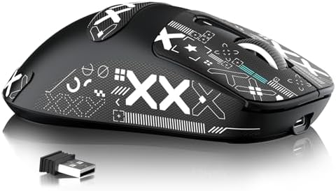 MAMBASNAKE Attack Shark X3MAX Wireless Gaming Mouse,PixArt PAW3950 42000 DPI,49g Ultralight Tri-Mode(BT5.4/2.4GHz/Wired), 1K Polling Rate Programmable Computer Mice for PC/MAC/Win - Black&Tape