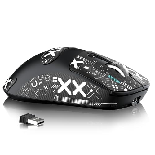 MAMBASNAKE Attack Shark X3MAX Wireless Gaming Mouse,PixArt PAW3950 42000 DPI,49g Ultralight Tri-Mode(BT5.4/2.4GHz/Wired), 1K Polling Rate Programmable Computer Mice for PC/MAC/Win - Black&Tape