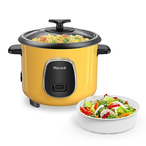 Macook Rice Cooker & Steamer (0.6 Liters, 6 Cups Cooked Rice) with LED Screen, Suitable for 1-6 People, Non-Stick Inner Pot, BPA-Free, Anti-Burning Design, Automatic Keep-Warm, Overheat Protection