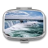 Niagara Falls - Piccolo organizer per pillole con due scomparti per pillole, organizer per medicinali, contenitore portatile per pillole da viaggio