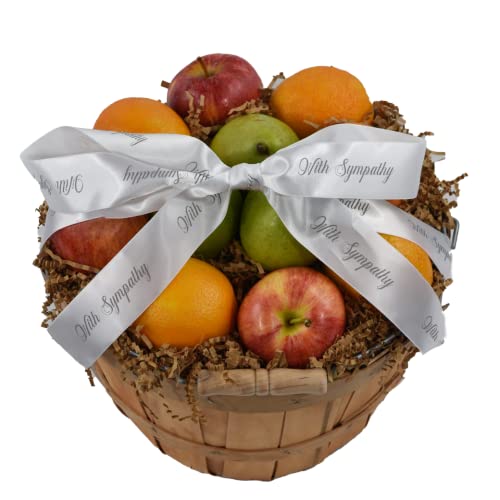 Sympathy Gift Basket - Condolences Gift For Loss Of Loved One - Premium Pears, Apples, Oranges, Grapefruit #TOP9