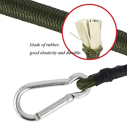 Bungee Cord, Bungee Cords Heavy Duty Outdoor, Bungee Cords With Carabiner, Durable Bungee Straps With Carabiner Hooks For Camping, Tarps, Bike Rack, Tent, Car (12" - 3 Pack) #TOP3