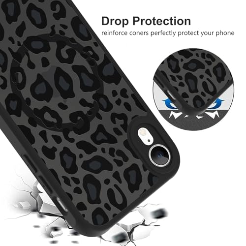 Image of KANGHAR Case for iPhone XR Phone Case Leopard Printed Pattern | Cute Cheetah [Compatible with Magsafe] Protective Magnetic Case for Girls Women Men 6.1 inch
