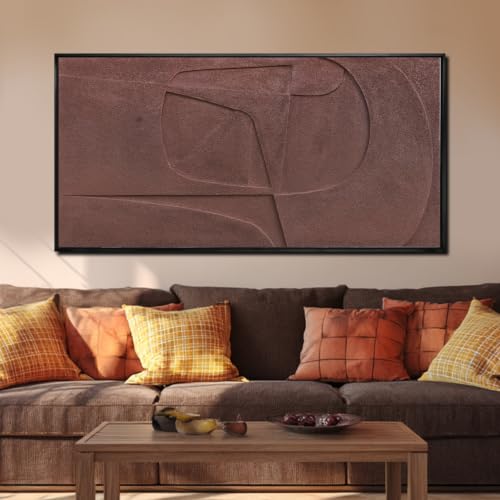 Framed Neutral Large Wall Art 3D Textured Painting for Living Room 29"x58" by VAYIMDH - Used condition - Image 7