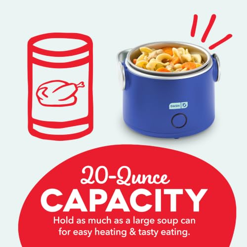 Image of DASH Hot2Go Personal Food Warmer, 20 oz Electric Lunch Box, Blue