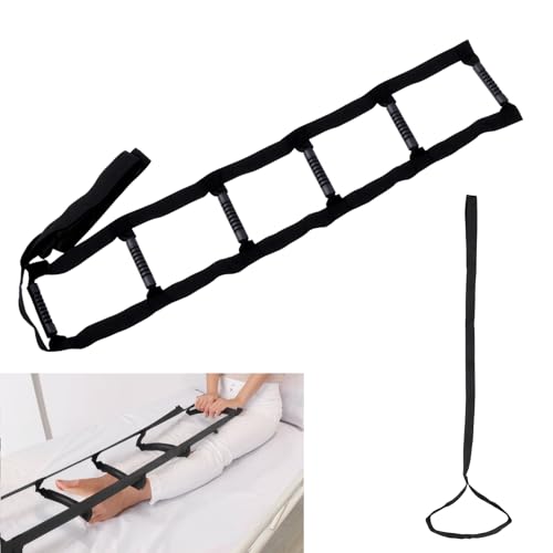 PCVANLEY Lot de 2 pièces : Échelle de lit à 6 poignées et Soulève-Jambes Noir - Aide à la...