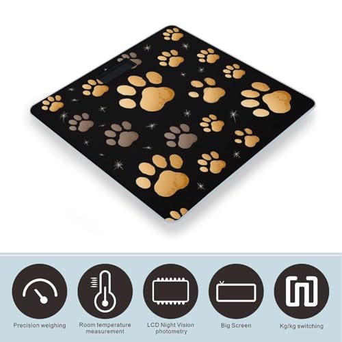 Báscula digital para baño con diseño de huella de perro miniatura 3