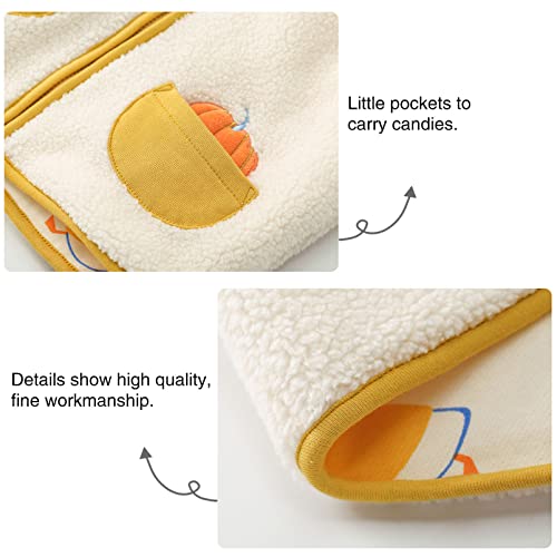 Pureborn Baby Boys Girls Vest Halloween Sherpa Fleece Spring Waistcoat For Infant Boy Girl Beige Pumpkin 12-24 Months #TOP3