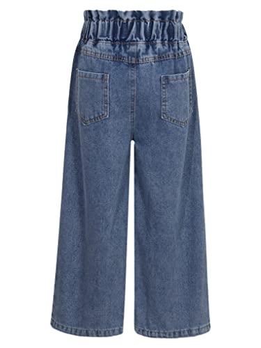 JanJean Kids Girls Teens Cotton Washed Denim Pants High Waisted Baggy Jeans Straight Wide Leg Jeans Pants Summer Wear2