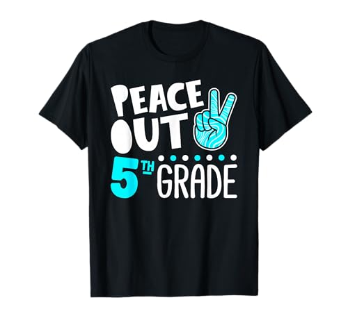 Peace Out 5th Grade Graduation Last Day School 2025 Funny T-Shirt