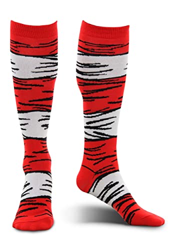 Dr. Seuss Cat in The Hat Striped Costume Socks for Adults