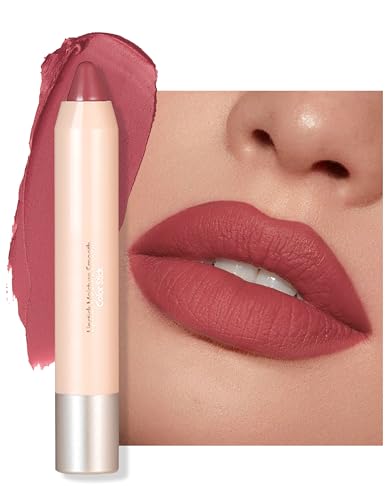 Erinde 2 in 1 Lippenstift und Rouge, Nudetöne Lippenstift 24 Stunden Halt, Matte Long Lasting Lipstick, Wasserfester Pflegender Lippen Stift Lipgloss, Feuchtigkeitsspendend Tinted Lip Balm #01