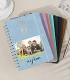 Planificador académico personalizado 2026-27 para mujeres y hombres, planificador mensual y semanal,Julio de 2026 - junio de 2027,cuaderno de piel A5 personalizado, regalo para ella