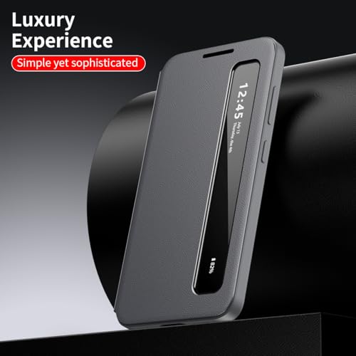 Coque Galaxy A56 rabat miroir mince étui protection intégrale gris - 7