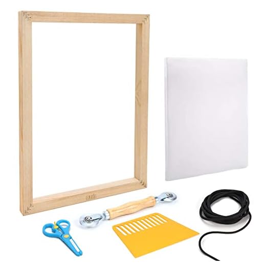 Caydo 10 x 14 Inch Wooden Screen Printing Frame with Changeable 3 Yards 1.27 Meters Silk Screen Printing Fabric for Screen Printing