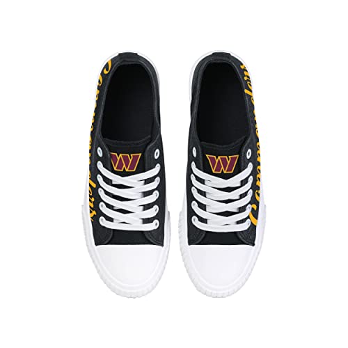 Image of FOCO Womens NFL Team Logo Ladies Fashion Color Glitter Low Top Canvas Sneakers Shoes