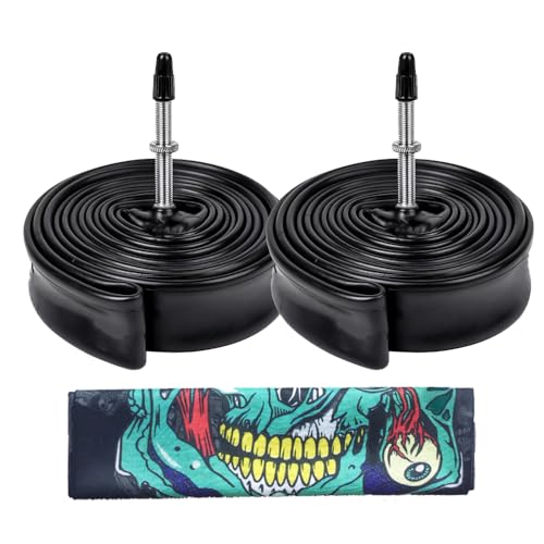 2 Pack 700x28/32C F/V48mm Presta Valve 48L Bicycle Inner Tire Tubes Compatible with 700x28 700x30 700x32 Road Bike Tire with One Outdoor Headwear